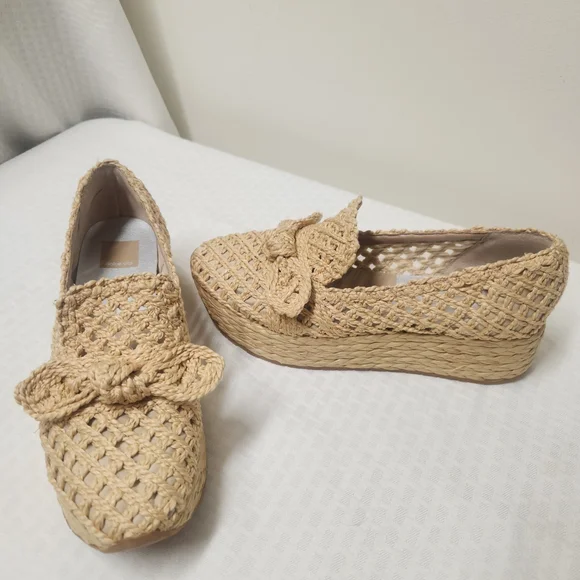Dolce Vita Jaka Raffia Platform Espadrilles Loafers 9.5.   #Z18 - Picture 2 of 12